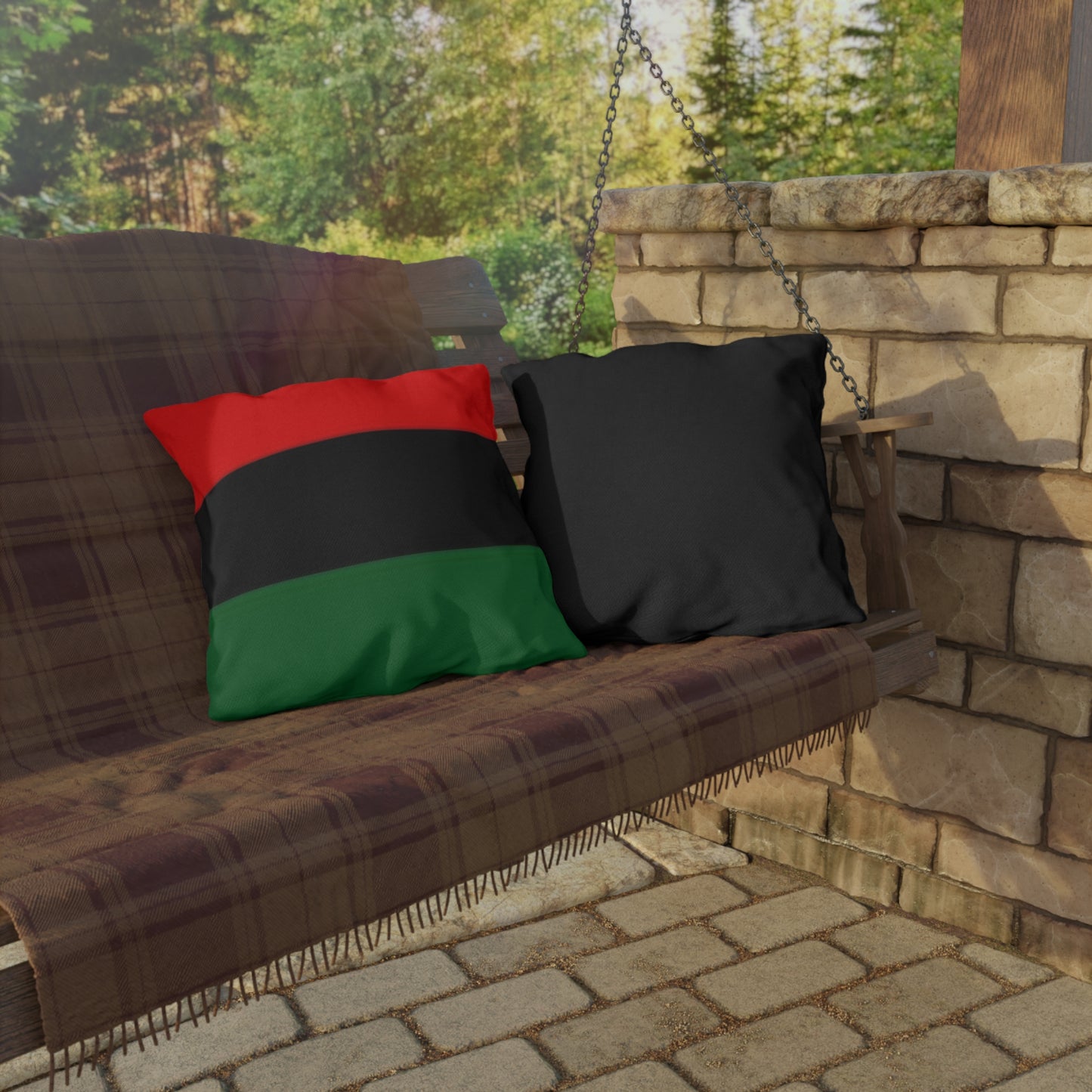 Red Black Green Outdoor Pillows