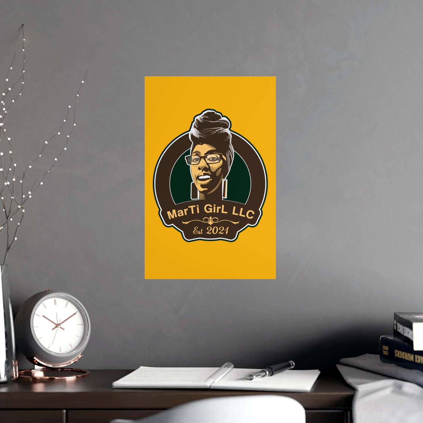 MarTi GirL Logo Vertical and Horizontal Matte Posters