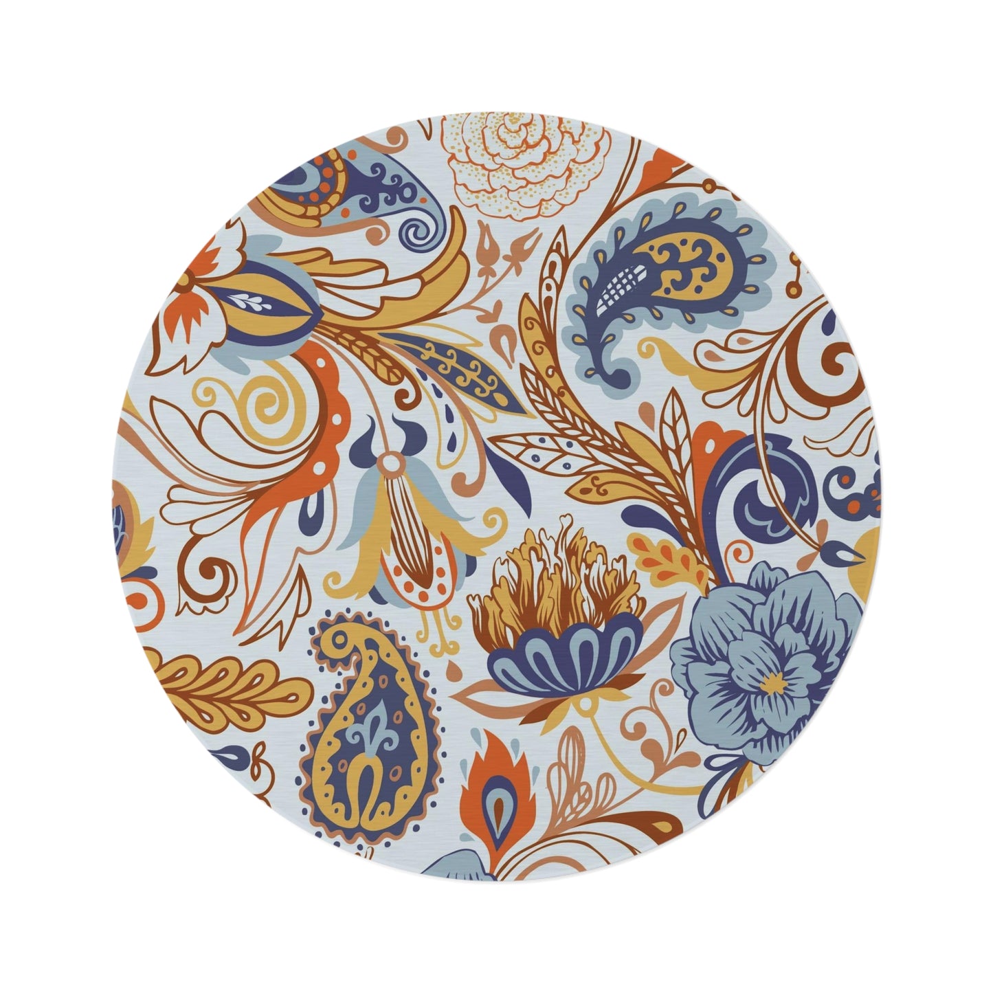 Paisley Print Round Rug