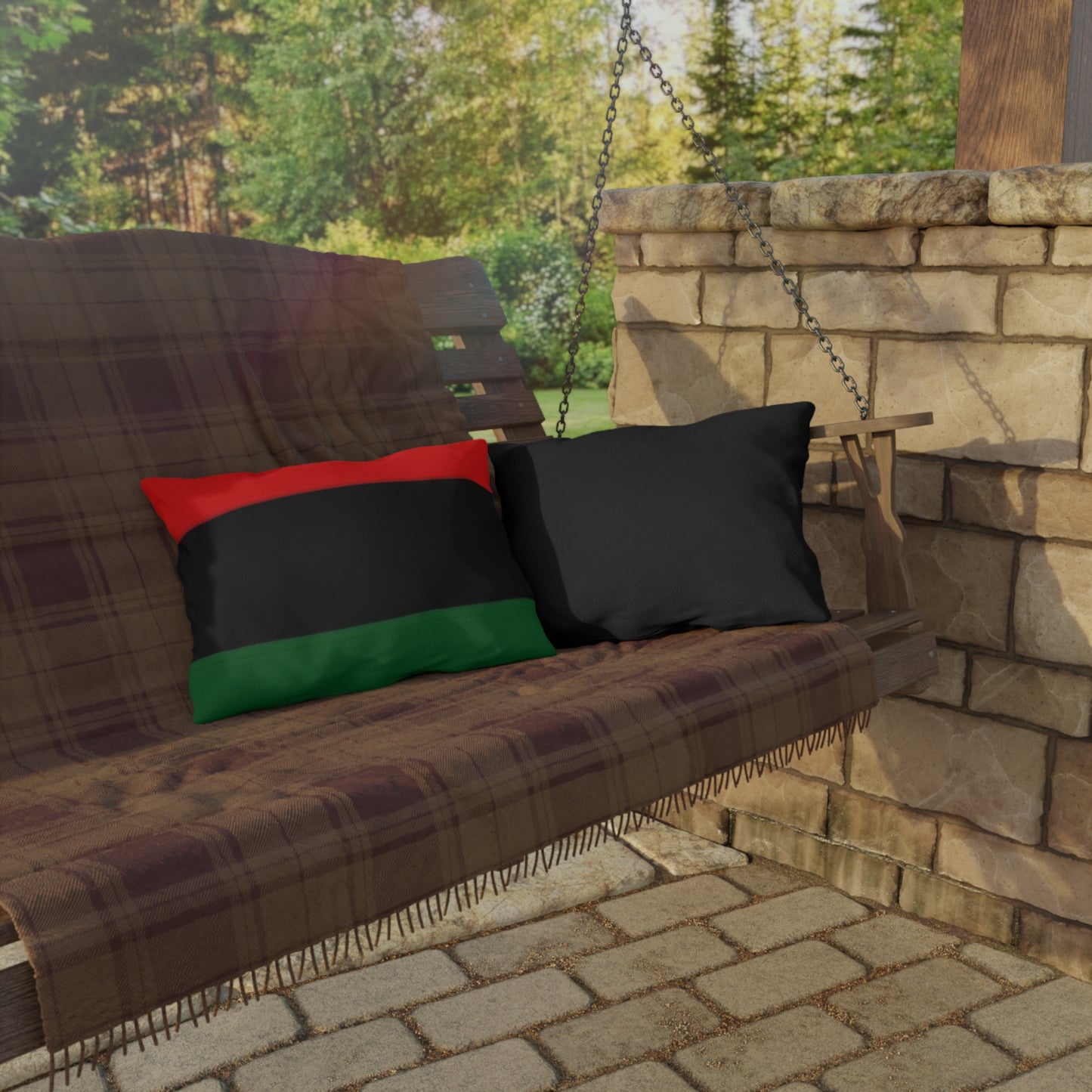 Red Black Green Outdoor Pillows