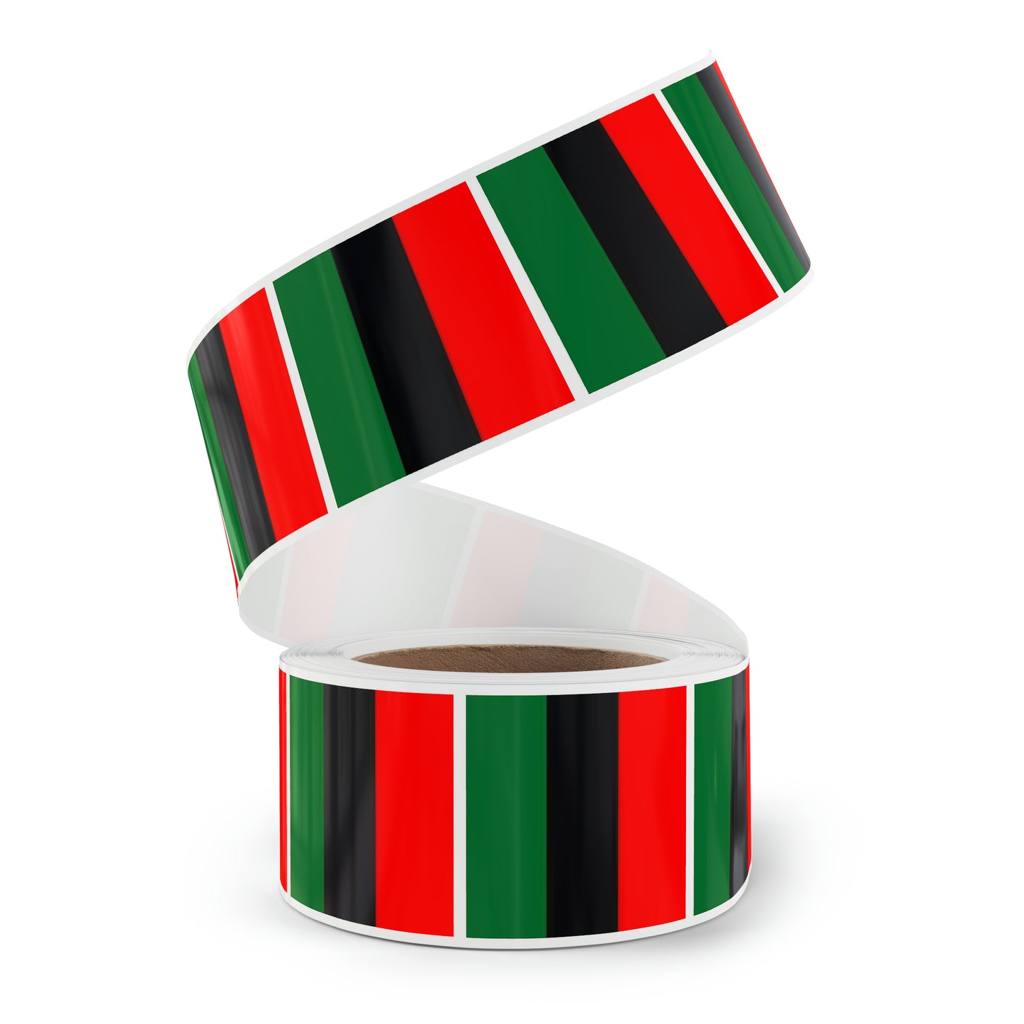 Red Black Green Square Sticker Label Rolls