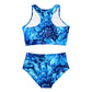 Blue Flowers Sporty Bikini Set