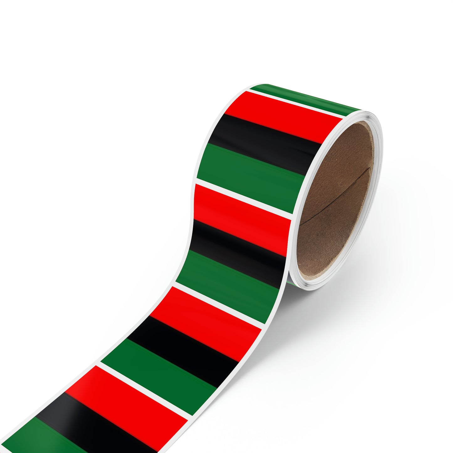 Red Black Green Square Sticker Label Rolls