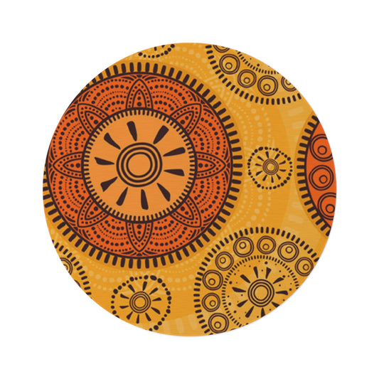 African Print Round Rug