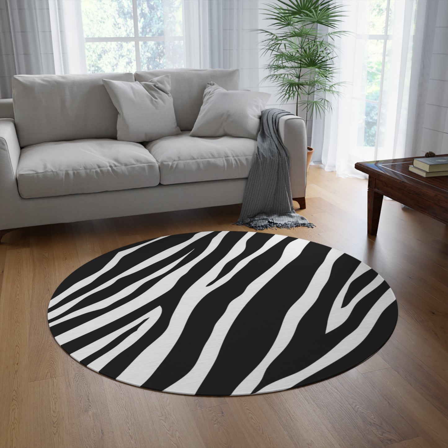 Zebra Stripes Round Rug