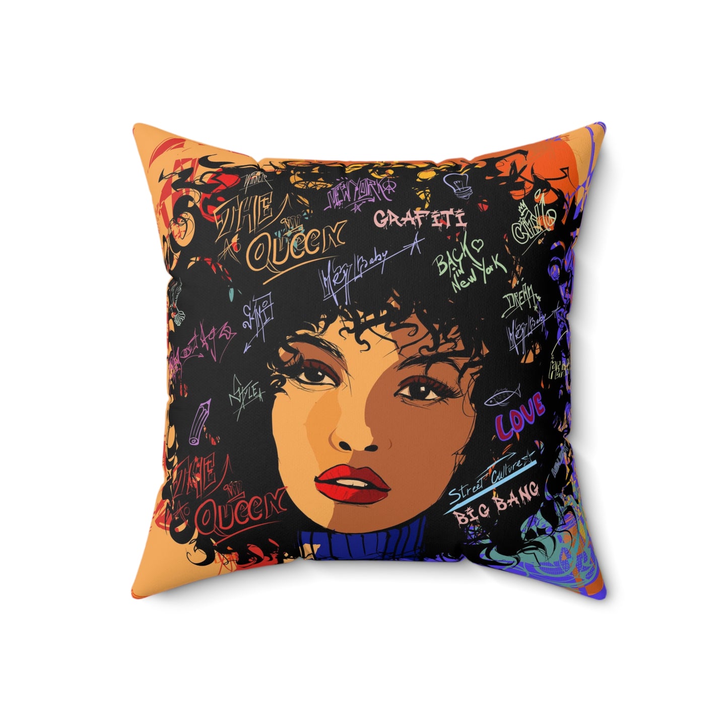 Afro Sista Spun Polyester Square Pillow