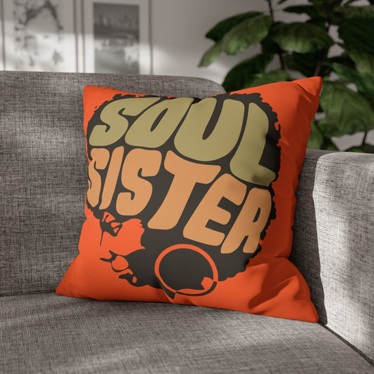 Soul Sista Faux Suede Square Pillowcase