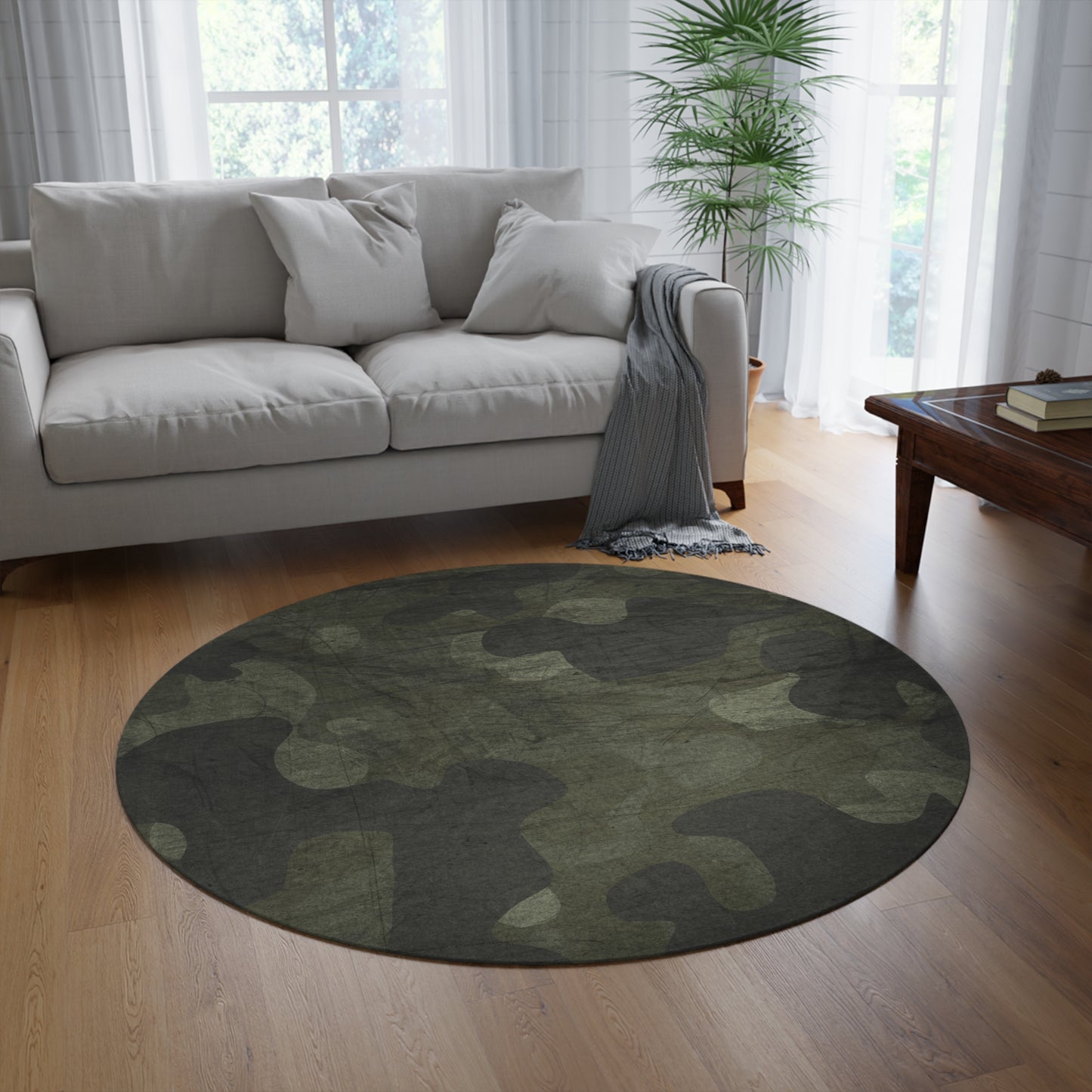 I Love Camo Too Round Rug