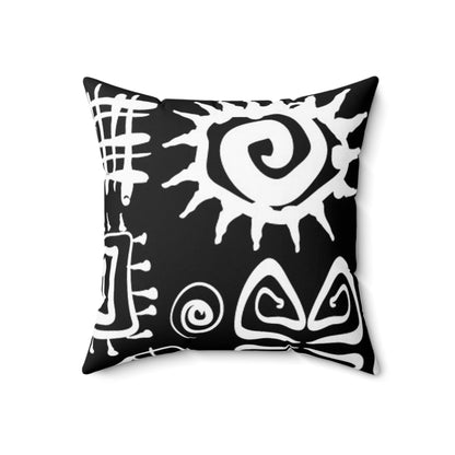 African Print Spun Polyester Square Pillow