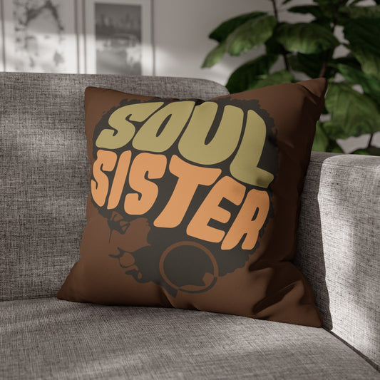 Soul Sista Faux Suede Square Pillowcase