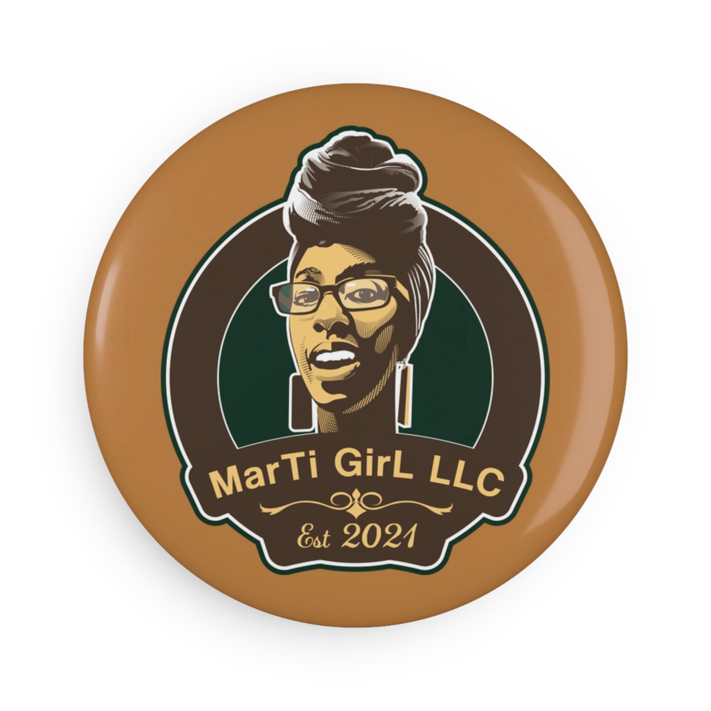 MarTi GirL Logo Button Magnet, Round (1 & 10 pcs)