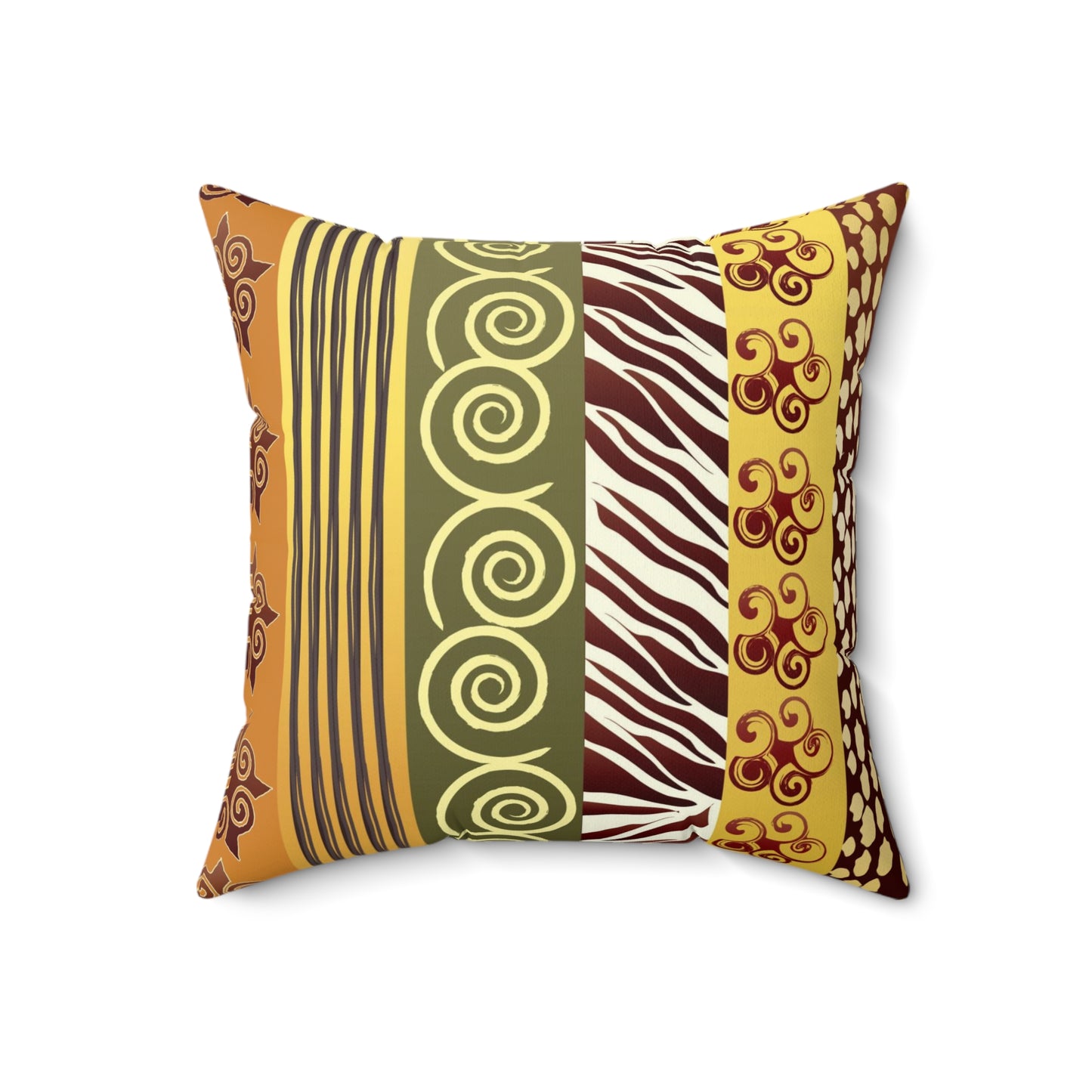 African Prints Spun Polyester Square Pillow