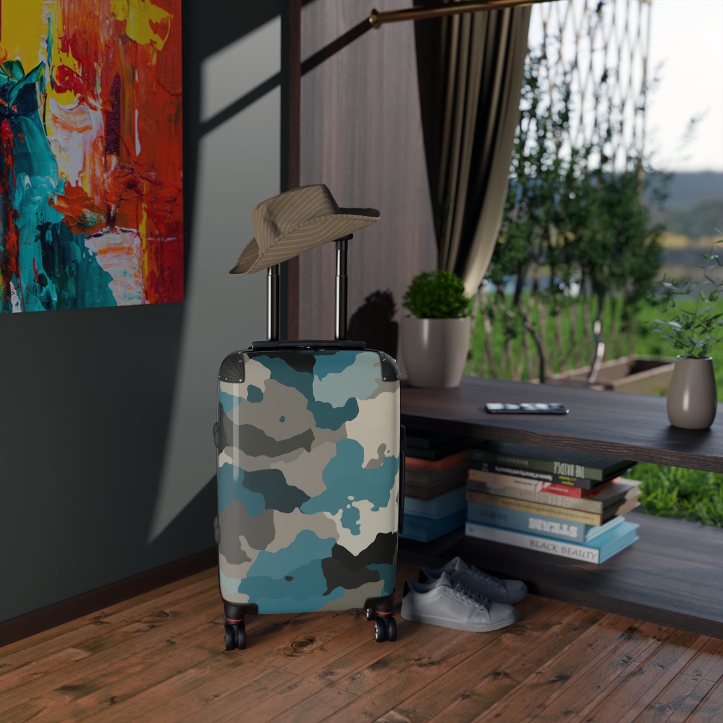 Camo Lovers Blue Suitcase