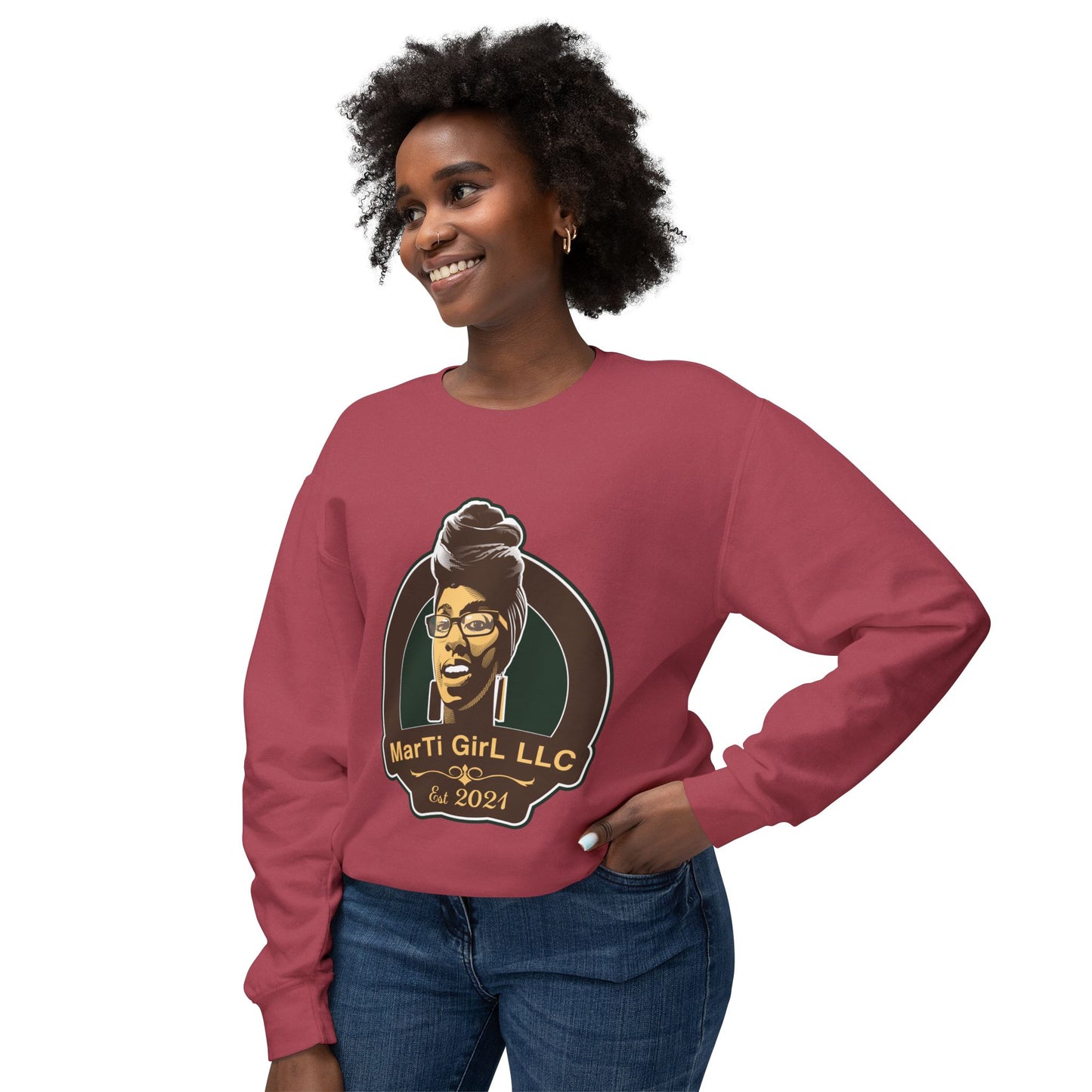 MarTi GirL Logo Unisex Lightweight Crewneck Sweatshirt