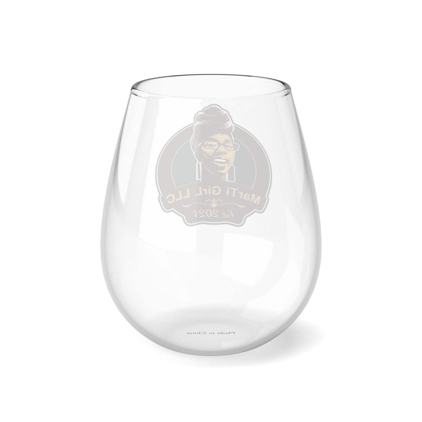 MarTi GirL Logo Stemless Wine Glass, 11.75oz