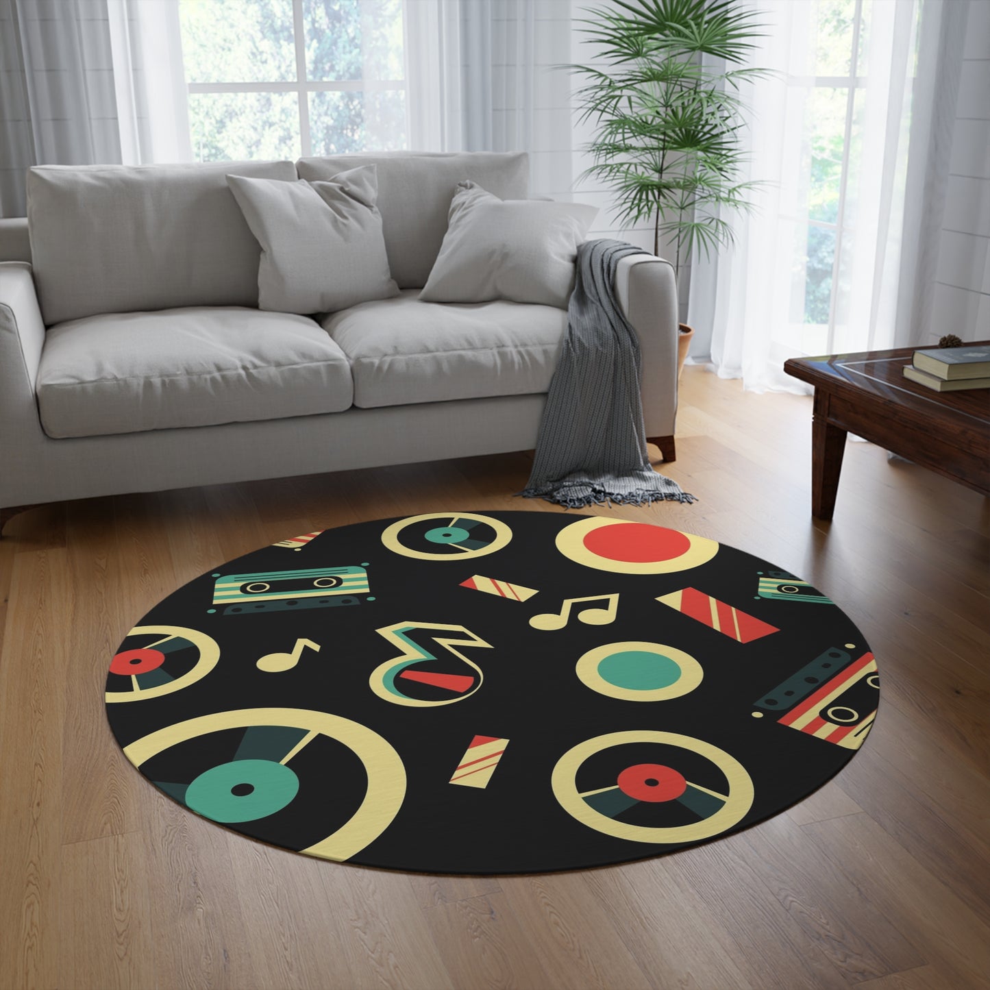 Music Lovers Round Rug