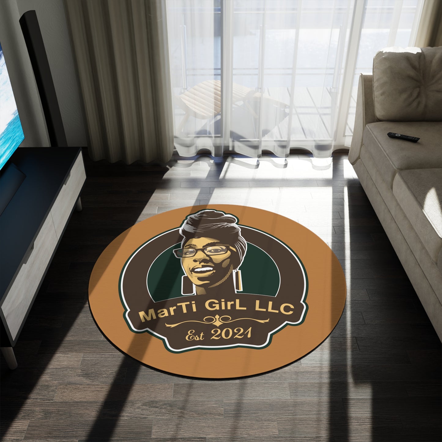 MarTi GirL Logo Round Rug