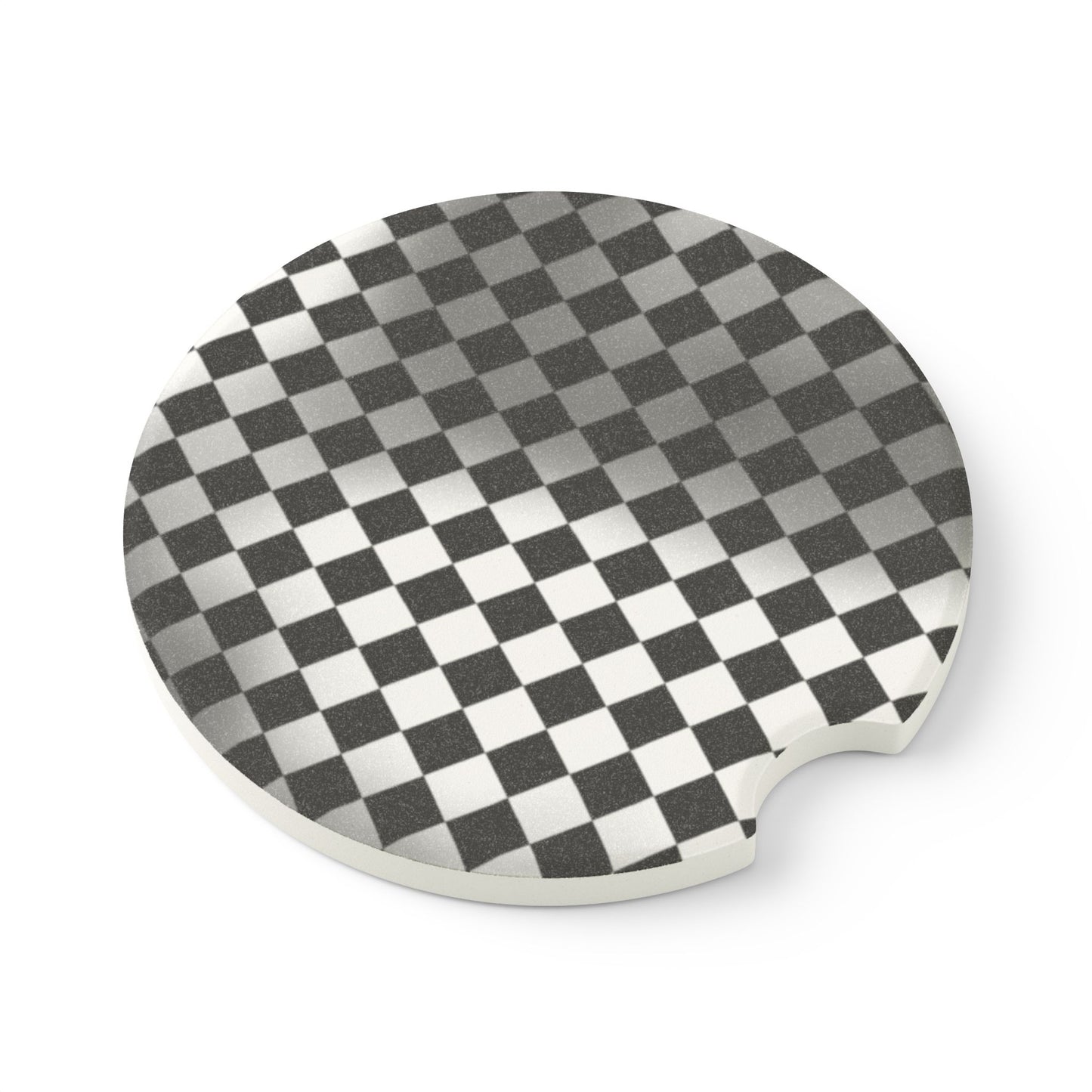 Checkered Soapstone Car Coaster