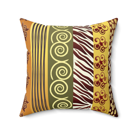 African Prints Spun Polyester Square Pillow