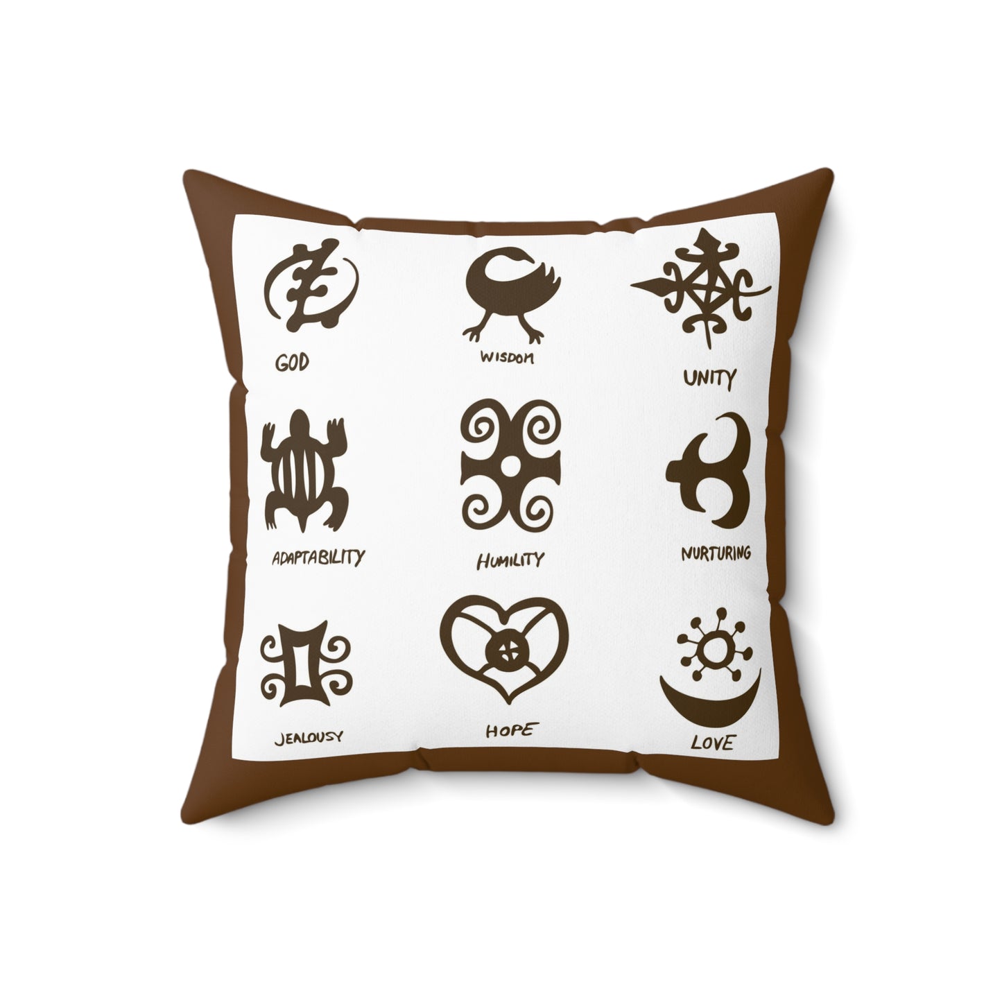 Adinkra Symbols Spun Polyester Square Pillow