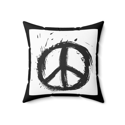 Peace Sign Spun Polyester Square Pillow