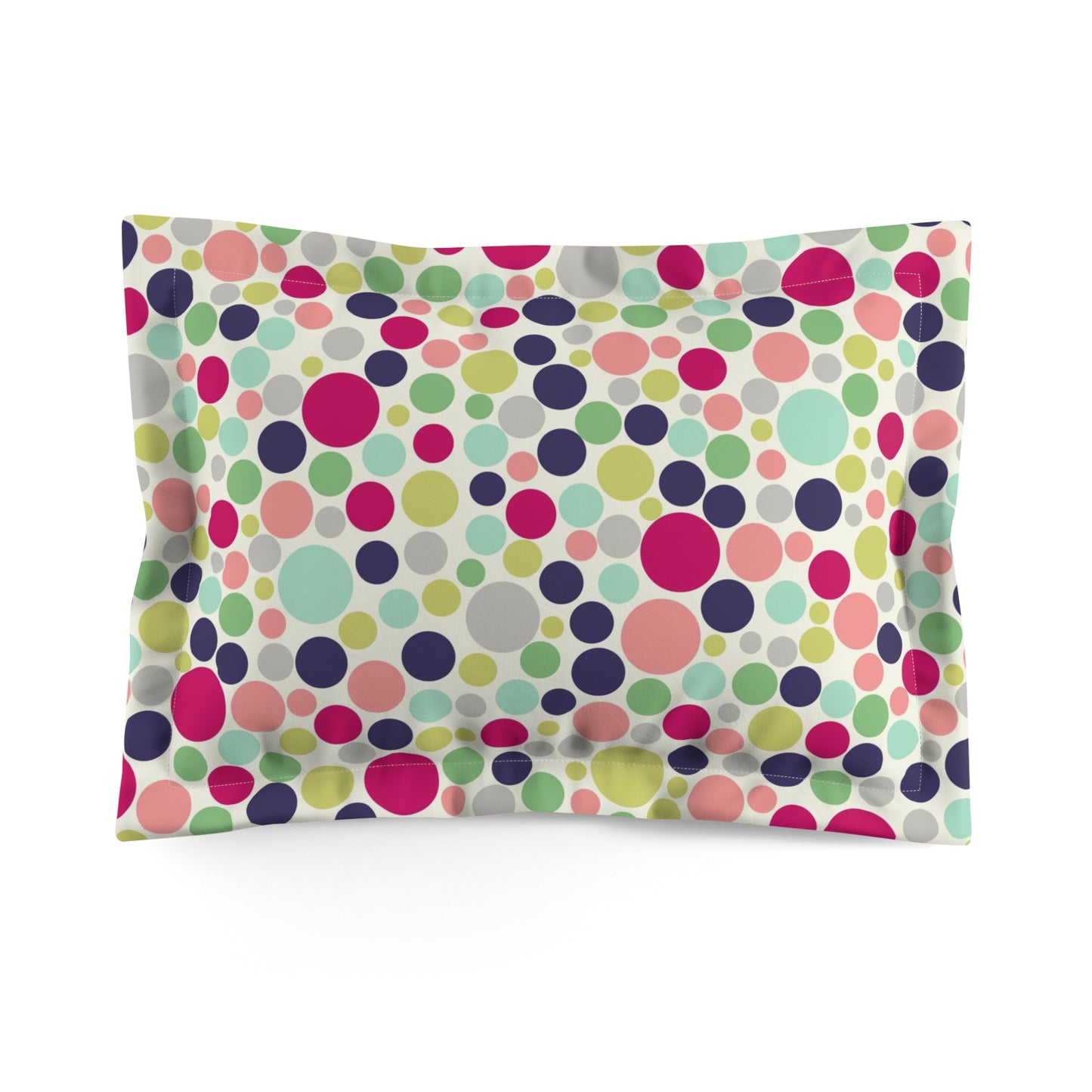 Polka Dots Multi Colors Microfiber Pillow Sham