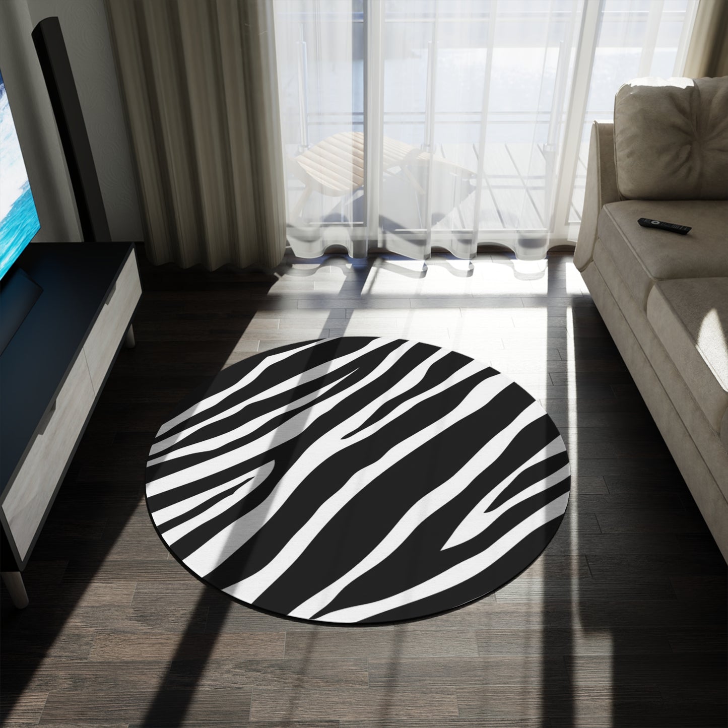 Zebra Stripes Round Rug