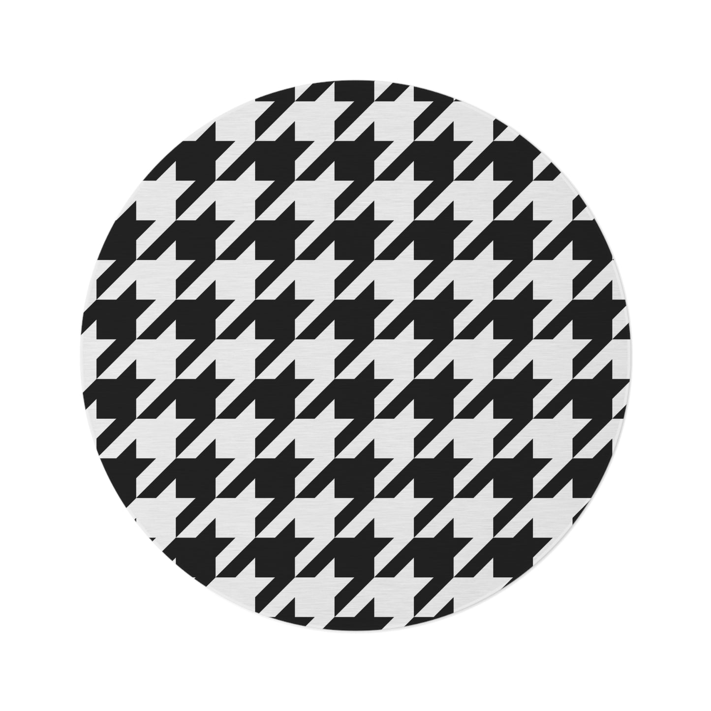 Houndstooth Print Round Rug