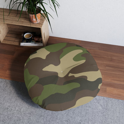 Camo Lovers Tufted Floor Pillow, Round