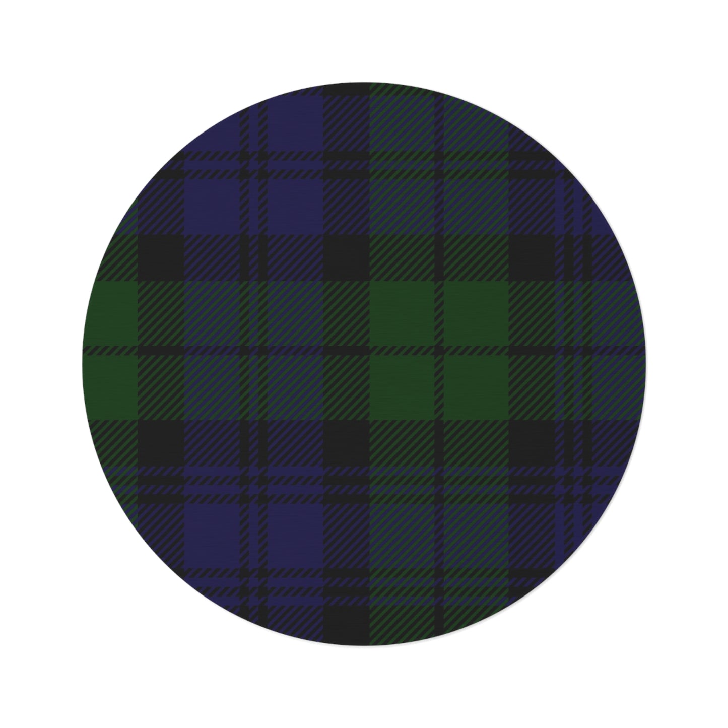 Plaid Print Round Rug