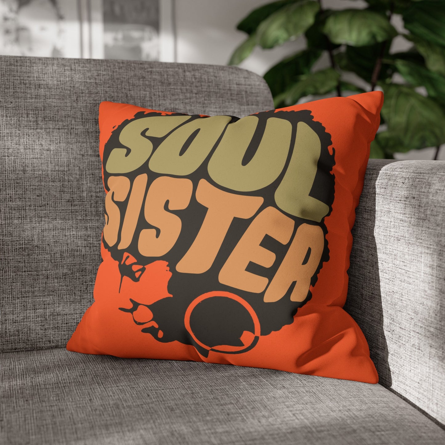 Soul Sista Faux Suede Square Pillowcase