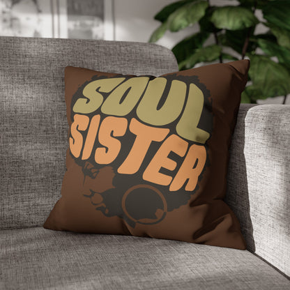 Soul Sista Faux Suede Square Pillowcase