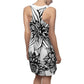 Black Flower Power Women's Cut & Sew Racerback Dress (AOP)