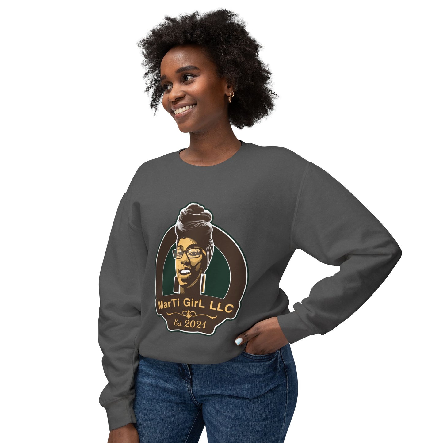 MarTi GirL Logo Unisex Lightweight Crewneck Sweatshirt