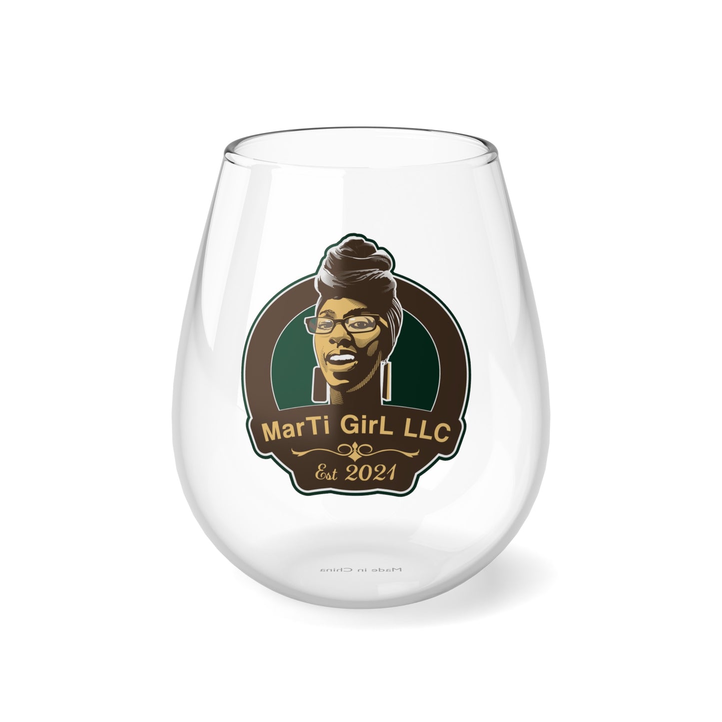 MarTi GirL Logo Stemless Wine Glass, 11.75oz