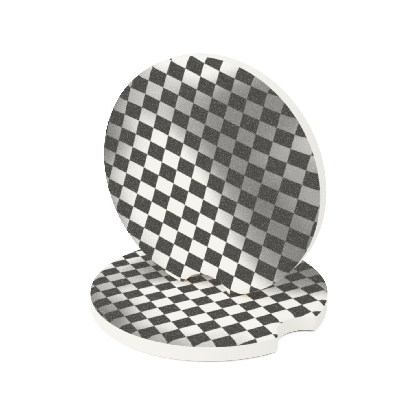 Checkered Soapstone Car Coaster