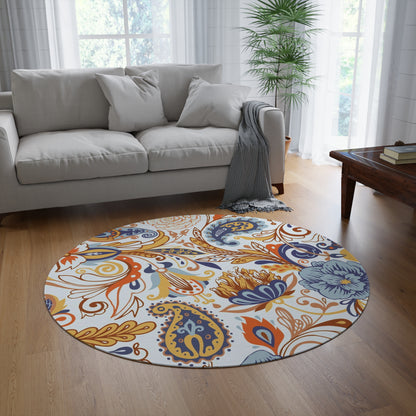 Paisley Print Round Rug