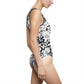 B/W Floral Women's Classic One-Piece Swimsuit (AOP)