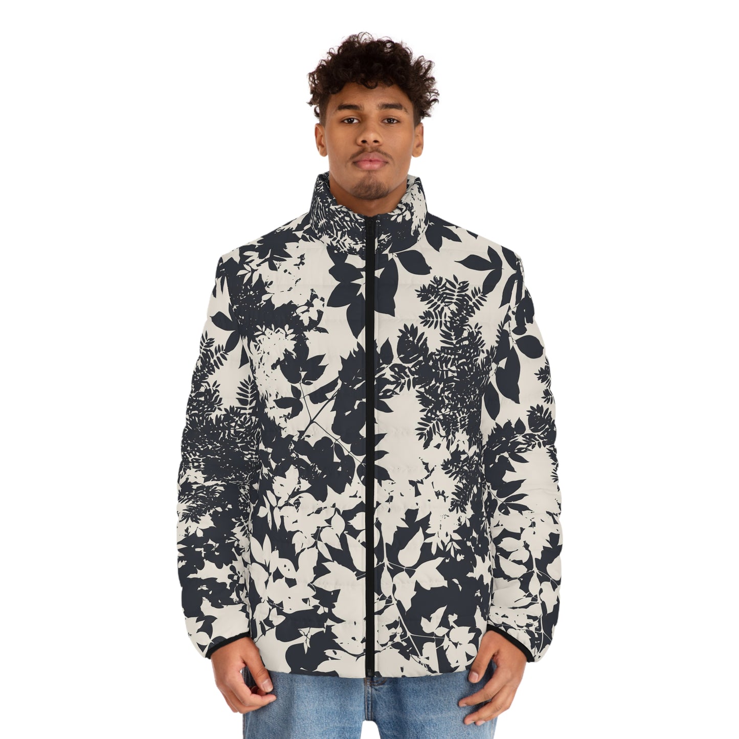 Floral Print Men's Puffer Jacket (AOP)