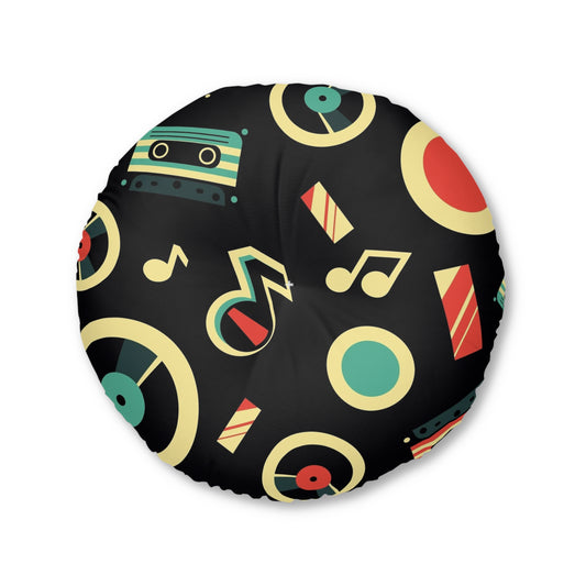 Put Your Records On Tufted Floor Pillow, Round