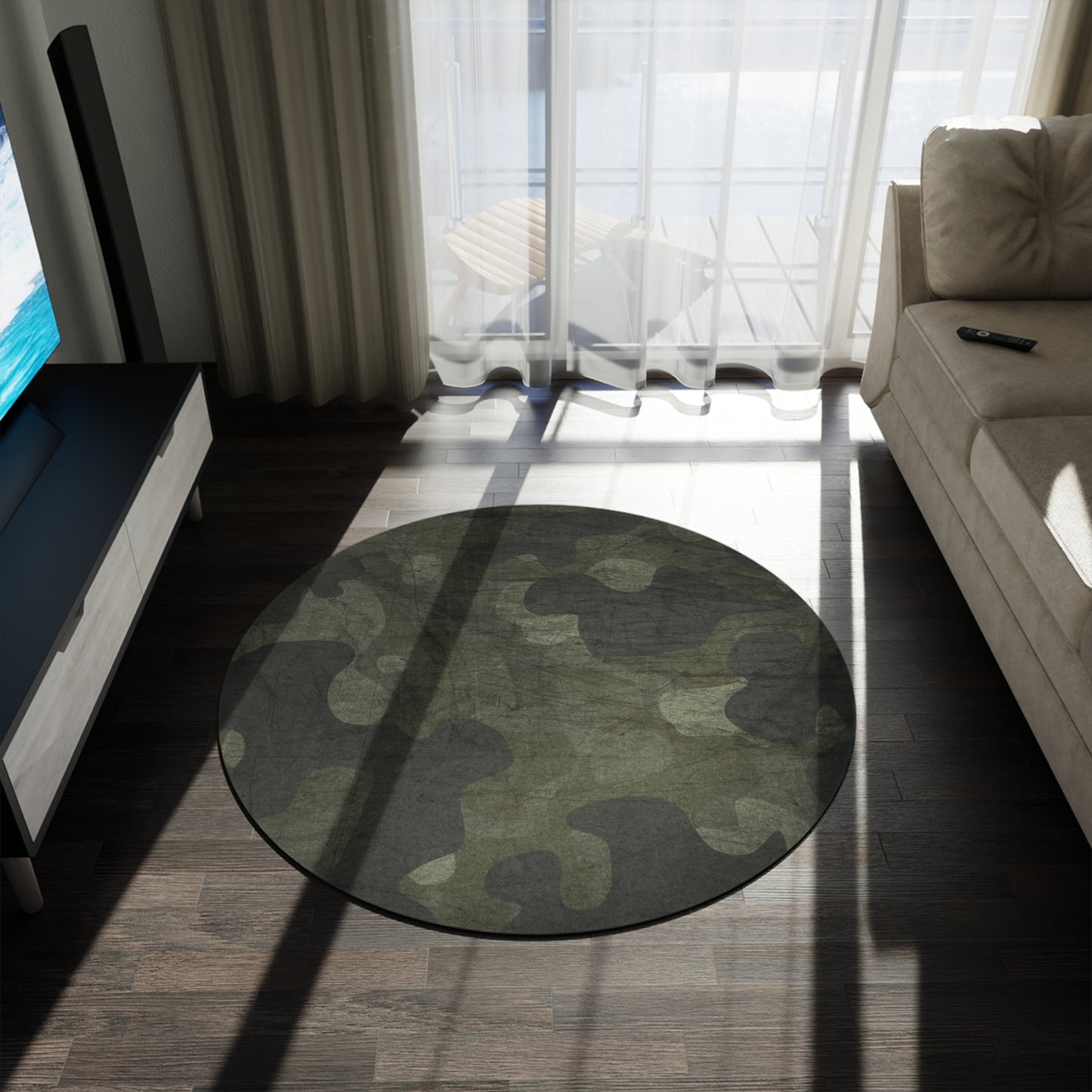 I Love Camo Too Round Rug