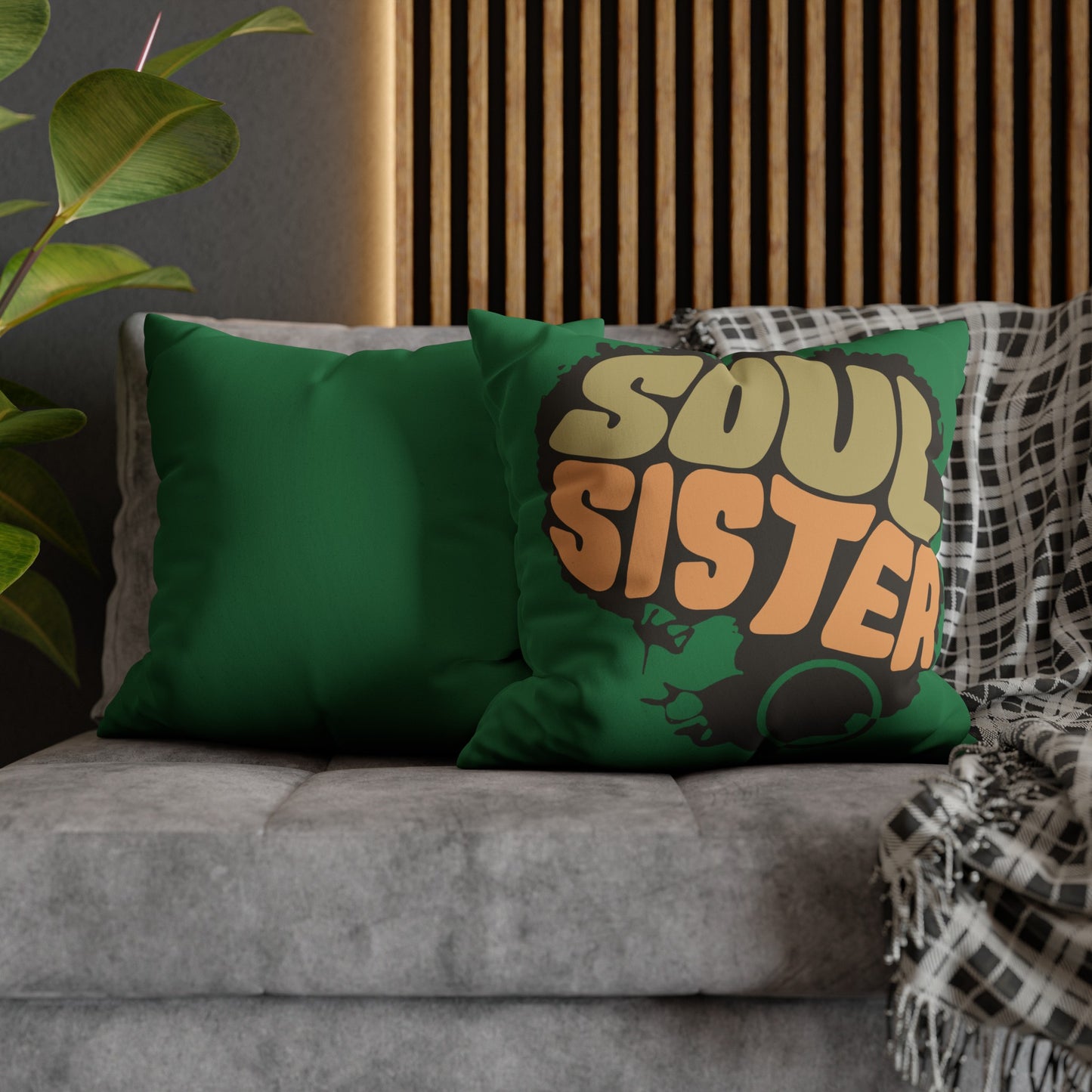 Soul Sista Faux Suede Square Pillowcase