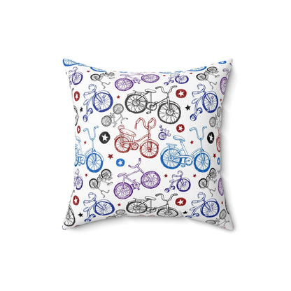 Bike Life Faux Suede Square Pillow