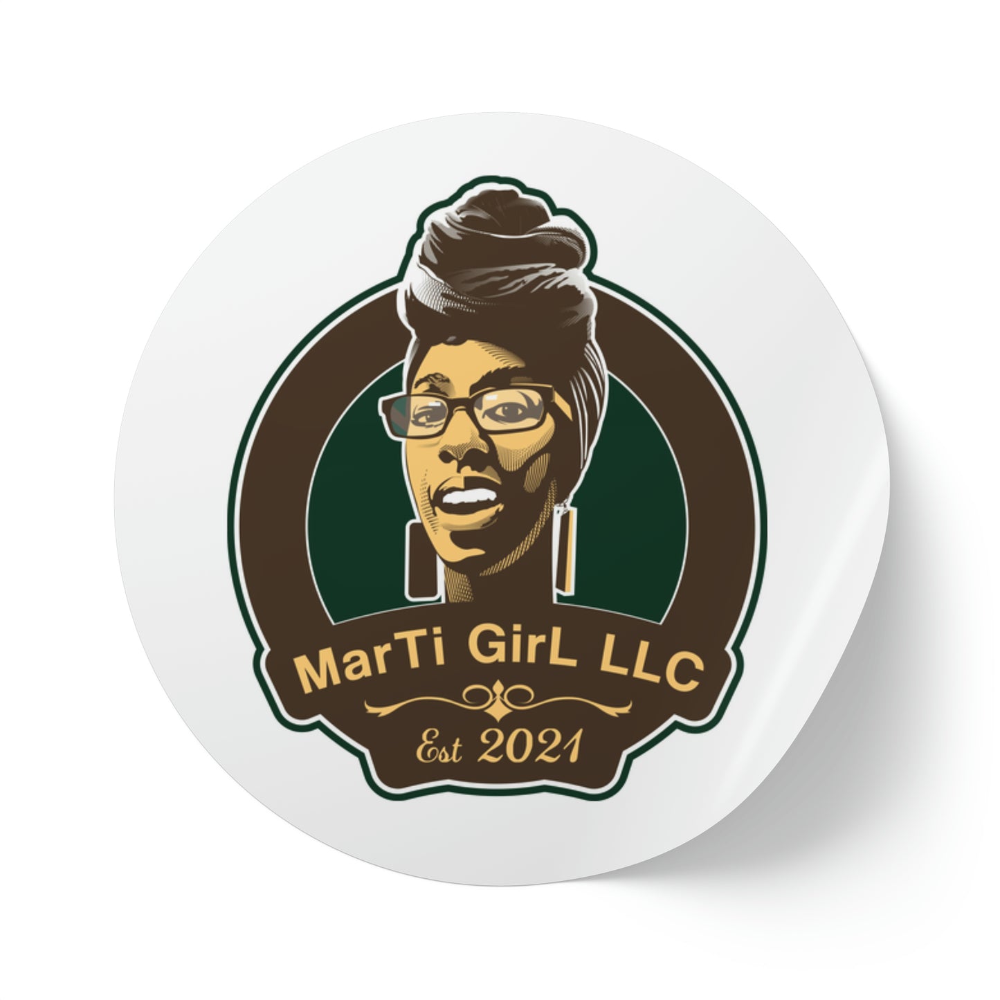 MarTi GirL Logo Round Sticker Label Rolls