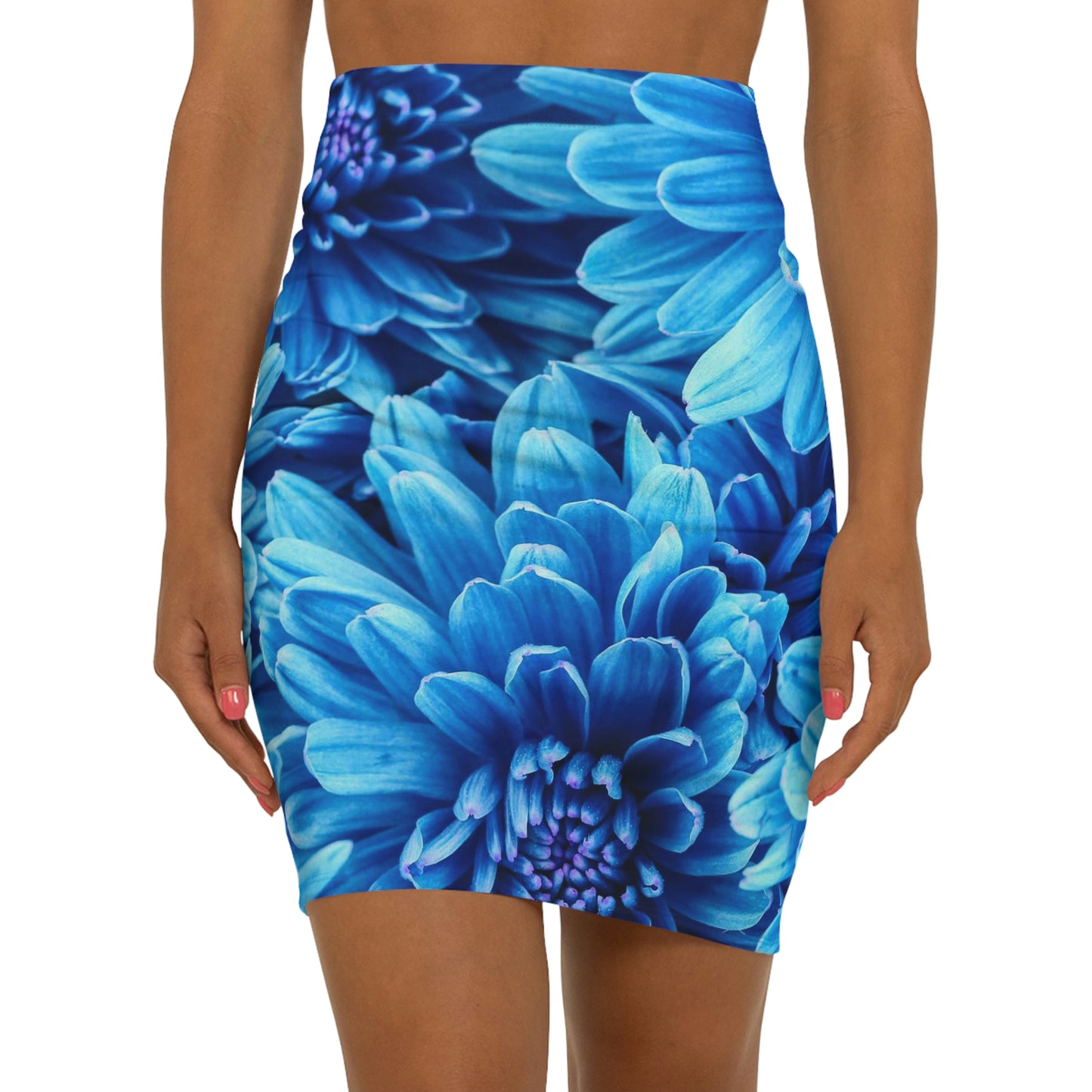 Blue Flowers Too Women's Mini Skirt (AOP)