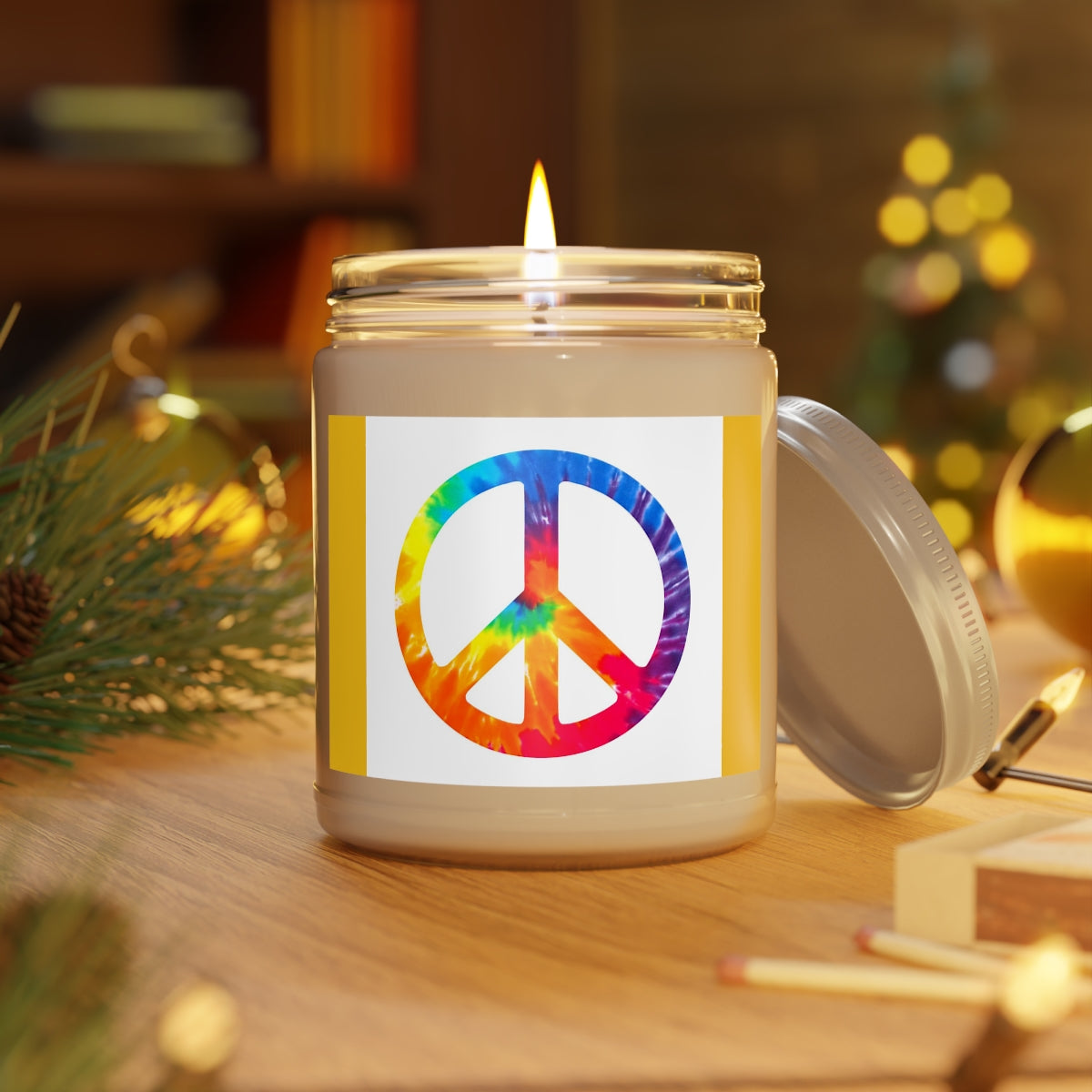 Peace Colorful Swirl Scented Candles, 9oz