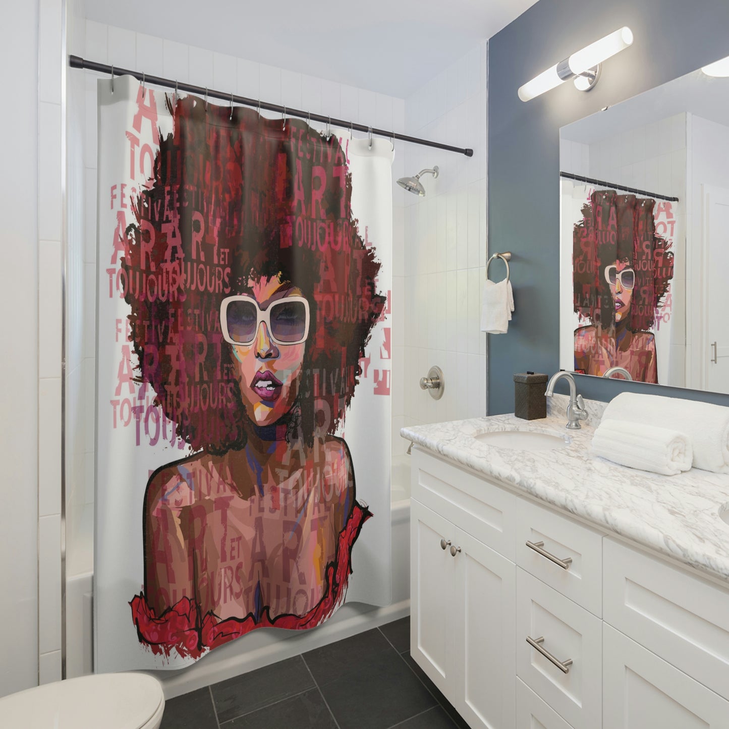 Afro Sista Art Shower Curtains