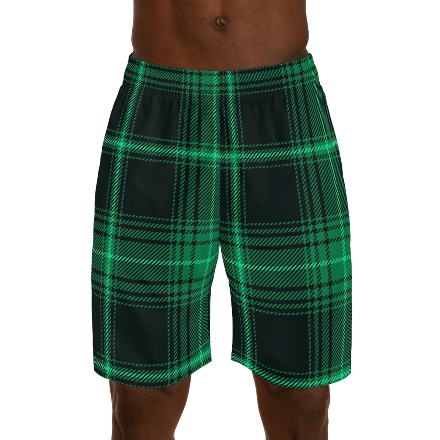 Plaid Men's Jogger Shorts (AOP)