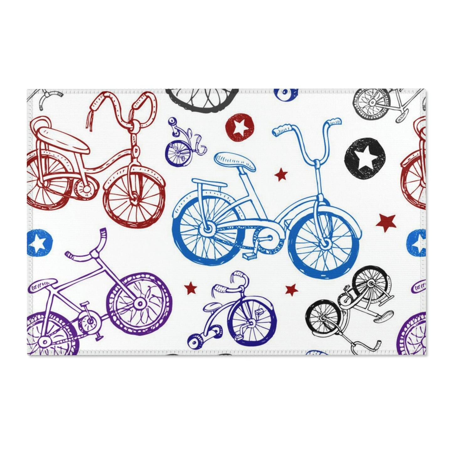 Bike Life Square Area Rugs