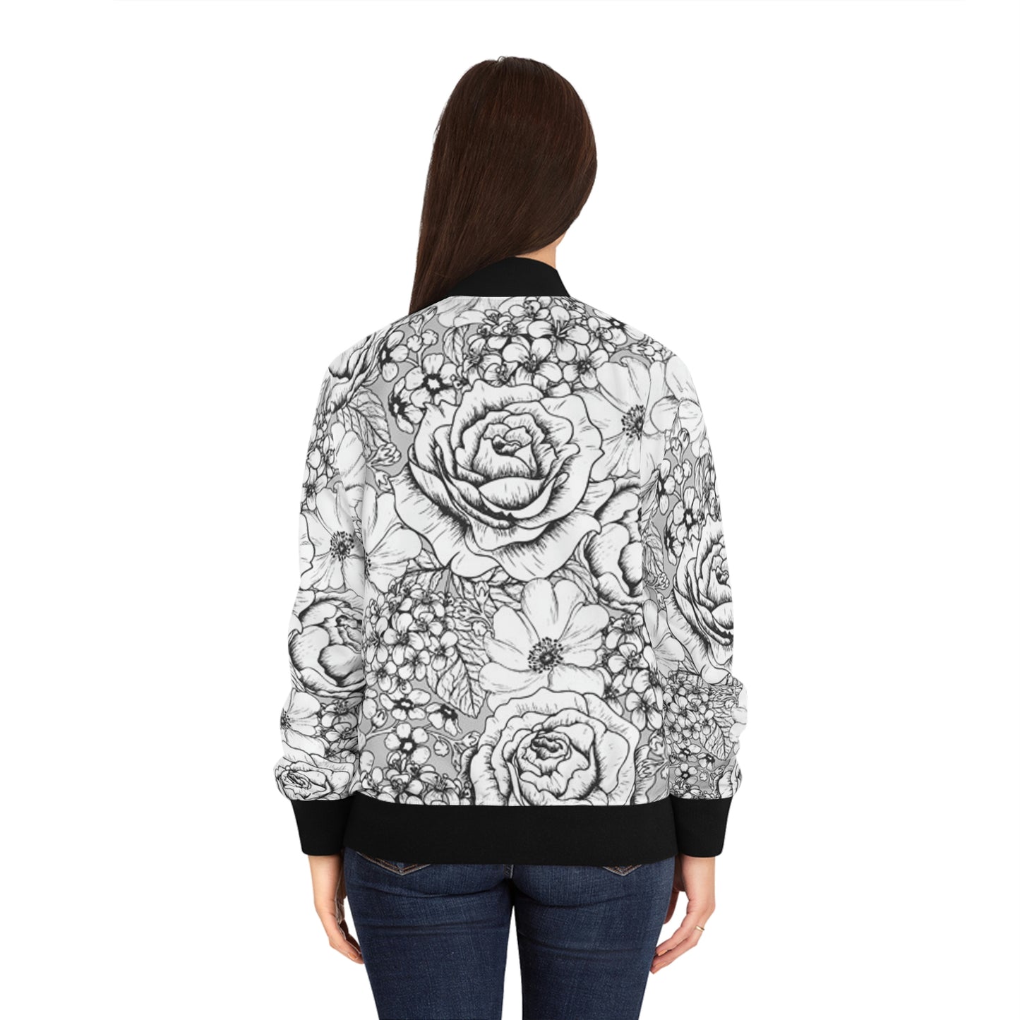 Gimme My Flowers Women's Bomber Jacket (AOP)